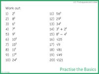 PTB Squares, cubes and their roots