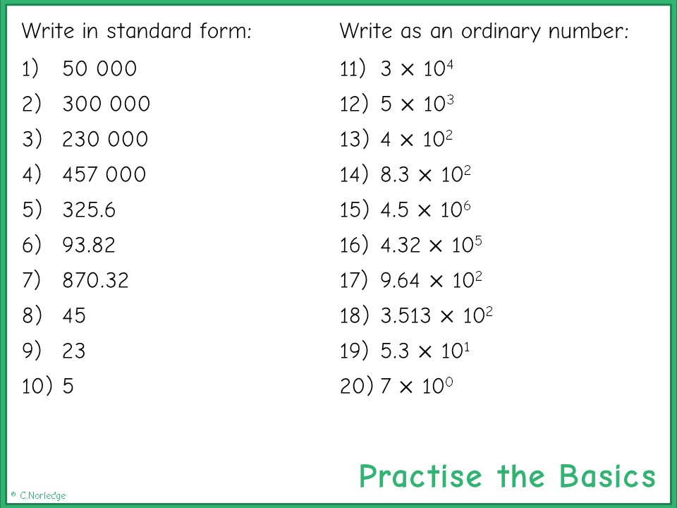 PTB Converting to and from standard form