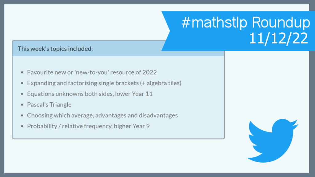 #mathsTLP Round-up (11th December)